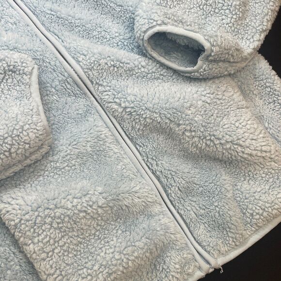 ~ Eddie Bauer KIDS Lg 14 Jacket Teddy Fleece* Blue Powder Light Plush Warm Zip - Picture 10 of 14